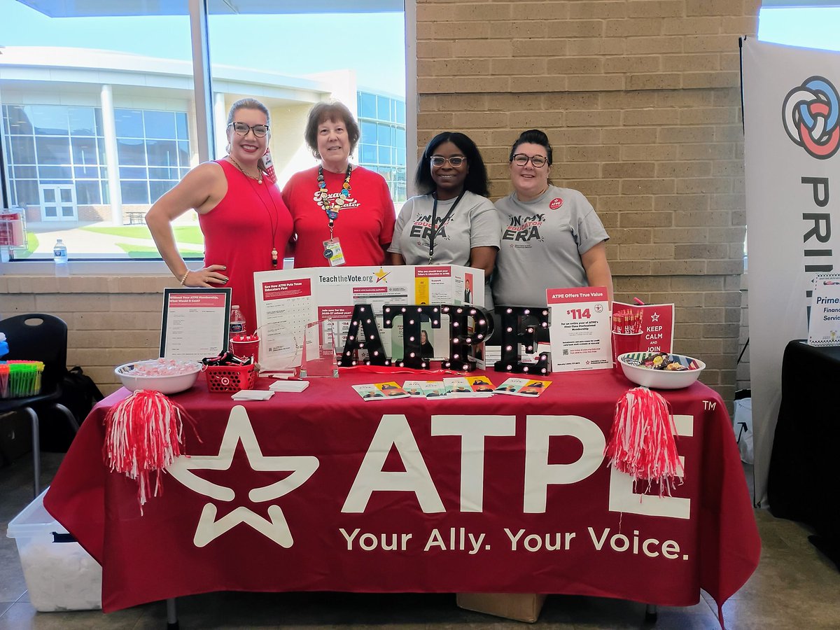 OfficialATPE's tweet photo. Katy ATPE members were busy at Katy ISD's NTO! Members passed out hundreds of membership forms, answered questions, and signed up new members!

If you are interested in joining ATPE, click this link: https://t.co/sNRA4wHdDv. https://t.co/T1hZOvOYqo