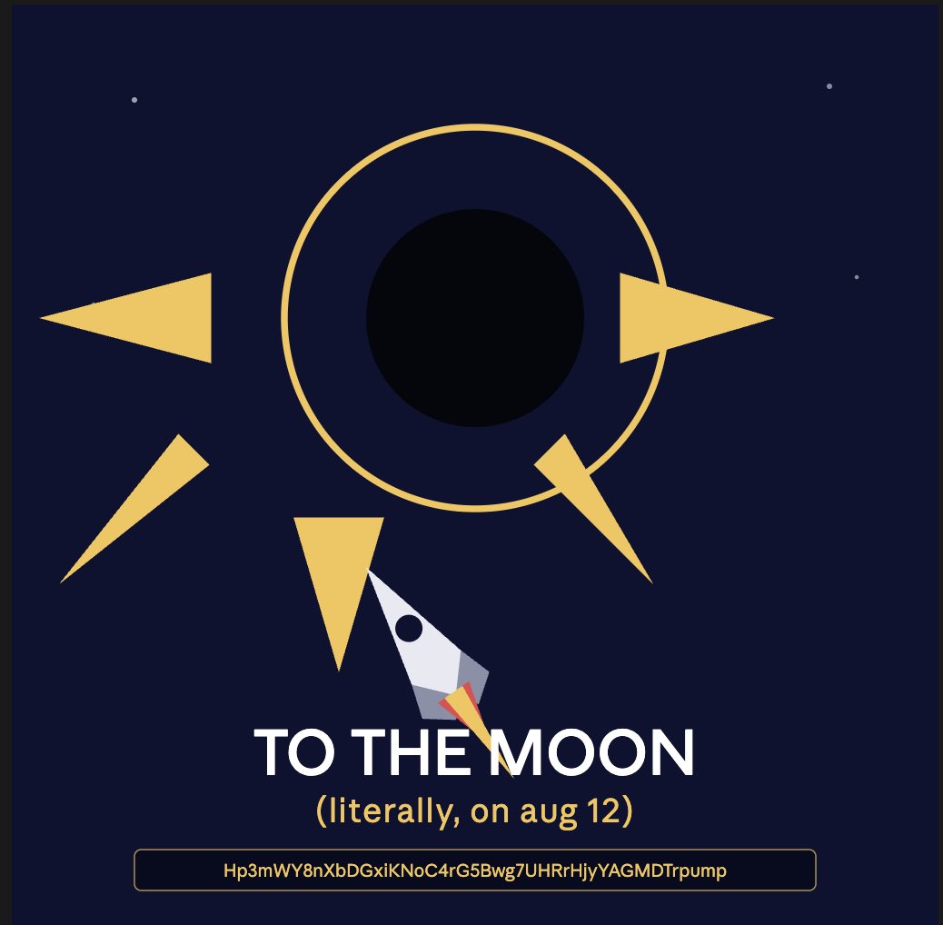 TotalityC0in's tweet photo. $TOTALITY 🌑 First total solar eclipse over continental Europe since 2006 — Aug 12, 2026
Fair launch. Zero team allocation. Pure meme.
CA: Hp3mWY8nXbDGxiKNoC4rG5Bwg7UHRrHjyYAGMDTrpump https://t.co/aVshKzW92v