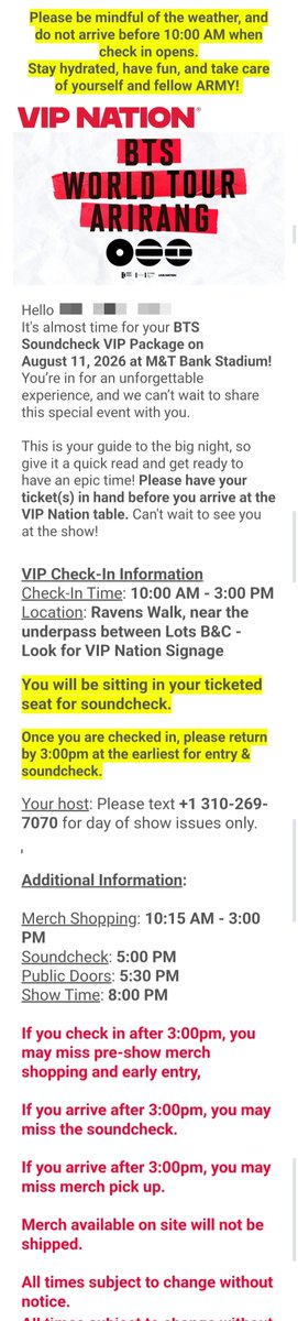 875tickets's tweet photo. #BTS_WORLDTOUR_ARIRANG — BALTIMORE ITINERARY 

VIP CHECK-IN: 10AM - 3PM
CHECK-IN MAP: https://t.co/opysJWelT0
EARLY MERCH SHOPPING: 10.15AM - 3PM
SOUNDCHECK: 5PM
PUBLIC DOORS: 5.30PM
SHOW TIME: 8PM
VENUE GUIDE: https://t.co/mgfgq40jUz
VIP WAIVER: https://t.co/XFWeDgL1oq https://t.co/RQqPQkaQdZ
