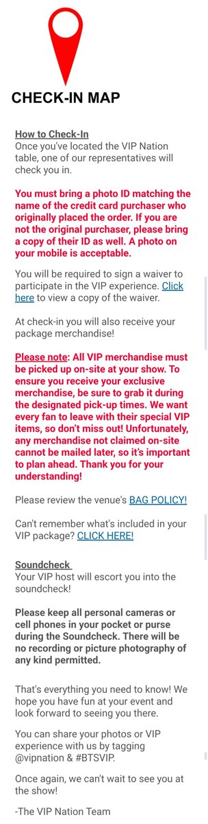 875tickets's tweet photo. #BTS_WORLDTOUR_ARIRANG — BALTIMORE ITINERARY 

VIP CHECK-IN: 10AM - 3PM
CHECK-IN MAP: https://t.co/opysJWelT0
EARLY MERCH SHOPPING: 10.15AM - 3PM
SOUNDCHECK: 5PM
PUBLIC DOORS: 5.30PM
SHOW TIME: 8PM
VENUE GUIDE: https://t.co/mgfgq40jUz
VIP WAIVER: https://t.co/XFWeDgL1oq https://t.co/RQqPQkaQdZ