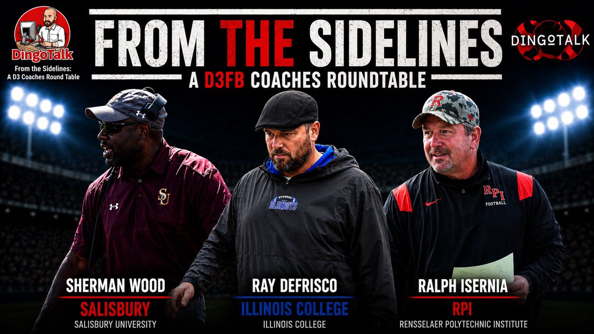 DingoTalk's tweet photo. From the Sidelines brings together three respected coaches for an honest conversation about where Division III football is headed.

Every fan should hear this one.

#D3fb 💪🏼💪🏼💪🏼

https://t.co/M1qFMi5UO1

https://t.co/rONgCeOAxw https://t.co/NXytosRshW