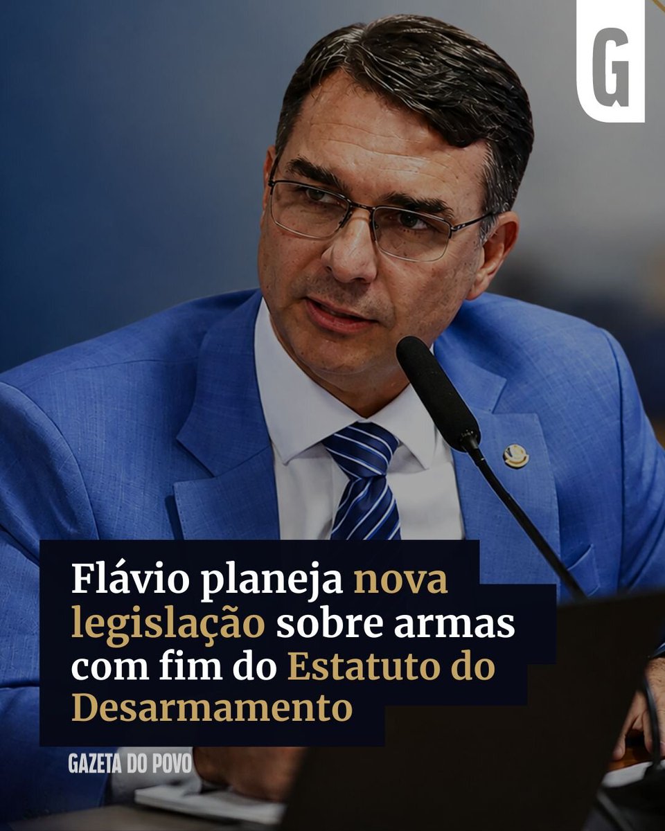 gazetadopovo's tweet photo. Flávio planeja nova legislação sobre armas com fim do Estatuto do Desarmamento

https://t.co/WZm1iZveqx https://t.co/A7wGPIrS0g