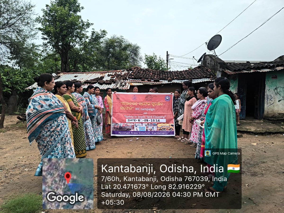 NACKANTABANJI's tweet photo. @CMO_Odisha @dr_kcmahapatra @HUDDeptOdisha @CollectorBgr @duda_balangir 📞 Contact Kantabanji NAC to book registered desludging services.
#GarimaScheme #SafeCleaning #NoManualScavenging #ULBInitiative #CommunityAwareness #SanitationWorkers https://t.co/vrbqmIYvuA