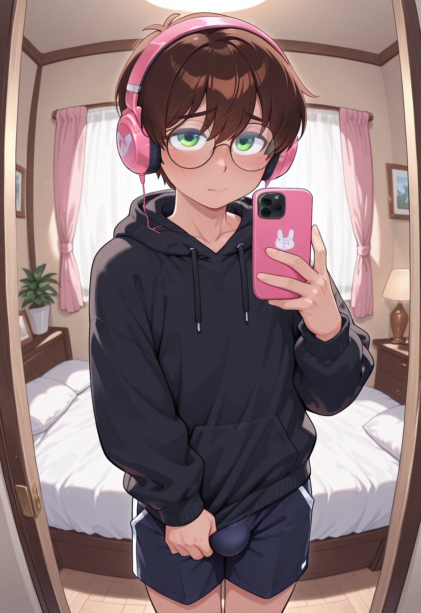 Femboy_House_'s tweet photo. 🎮 Meet Alex.

Shy. Nerdy. Always hiding in an oversized hoodie.
He says he doesn't need a wardrobe upgrade.
Jamie strongly disagrees. 💕

Would you change his style? 👀
#femboy #nsfw #feminization https://t.co/nejktj31x9