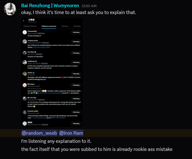 RetsvG19XIV's tweet photo. hi important notice guys but @wumynoren has been repeatedly shown to threaten to dox me, harrass me behind my back and also is generally a very unfun /unserious larper to be around, rt if u can

he harrasses/bugs his friends for following pro ua art accs, so dont intrctw/comm him https://t.co/AMxMVIlrRA