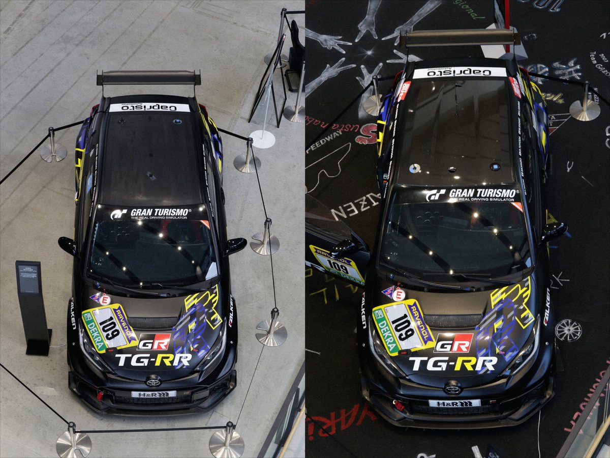 ns01gr4's tweet photo. No.109 Toyota Gazoo Rookie Racing Toyota GR Yaris DAT Concept

前回見たときに何か違和感を覚えたので比較
上/右が2月、下/左が8月 https://t.co/mCPY6cWGYK