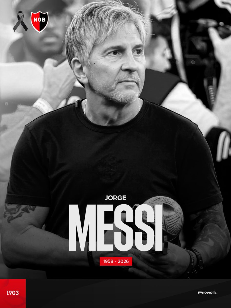 Newells's tweet photo. El Club Atlético Newell's Old Boys despide con profundo dolor y pesar a Jorge Messi, quien falleció a los 68 años de edad en la ciudad de Rosario.

Reconocido hincha leproso, empresario y padre del capitán del seleccionado argentino, Lionel Andrés Messi.

Jorge fue el sostén y la persona que apuntaló con visión, rigor y afecto la carrera del mejor jugador de todos los tiempos junto a su esposa, Celia Cuccittini.

Su acompañamiento constante y su liderazgo detrás de escena fueron fundamentales para respaldar cada paso de Lionel, desde sus inicios en Malvinas hasta la gloria máxima del fútbol mundial.

Gracias por enseñarle a amar estos colores.

La Comisión Directiva, socios, deportistas y toda la familia leprosa abrazan con afecto a Celia, Lionel, Rodrigo, Matías y María Sol y a todos sus seres queridos y allegados en este difícil momento.

Hasta siempre, leproso ❤️🖤