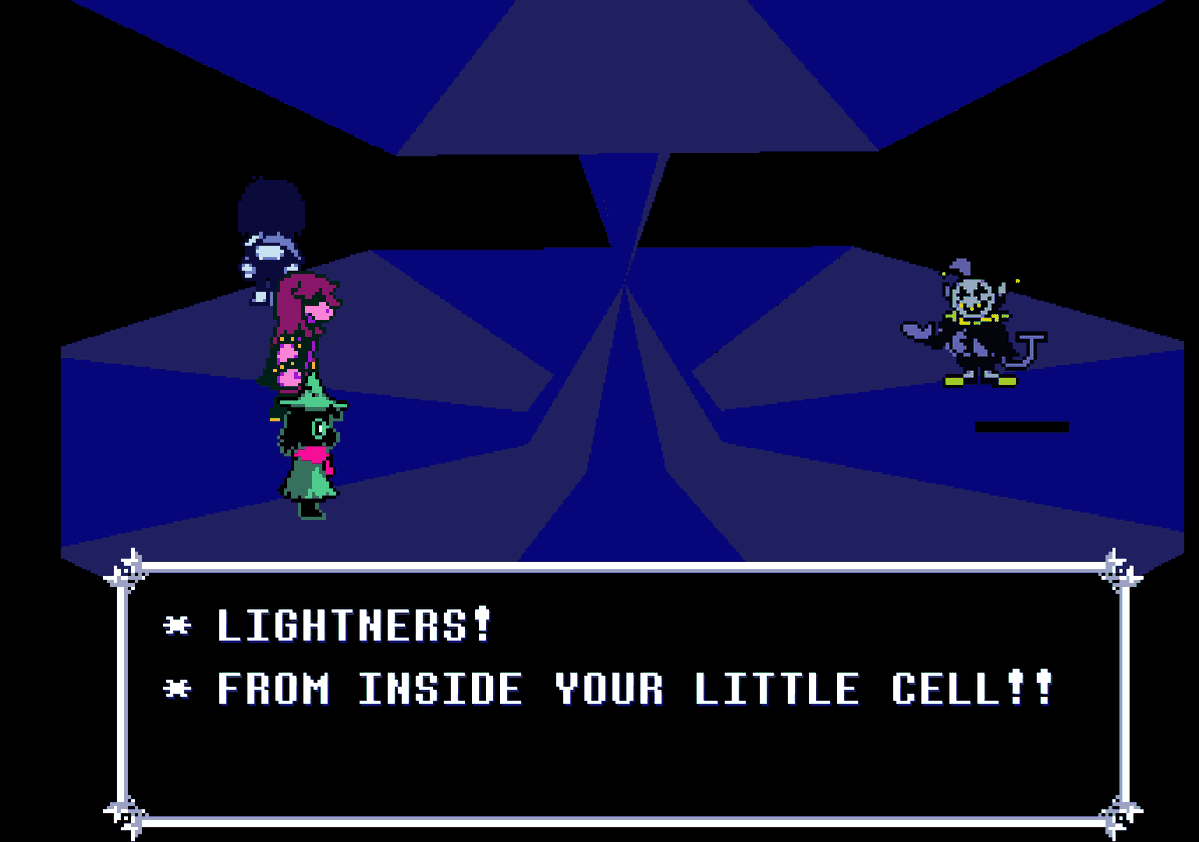 veerskL's tweet photo. Just fought jevil...
Why is kris facing that way? https://t.co/0Zp1nv9fnP