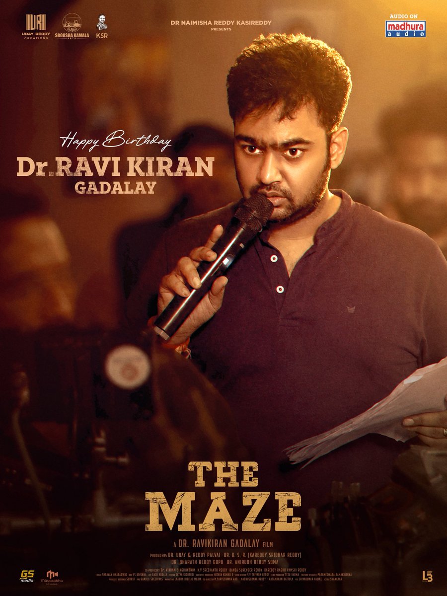 SroushaKamala's tweet photo. Happy Birthday to our Director, Dr. Ravi Kiran Gadalay! @ravikirangadaly 🎂✨

Wishing you a very happy and successful year ahead! 🎉

– Srousha Kamala Arts Team ❤️

#TheMaze #Soursha #RaviKiranGadala #tollywood #happybirthday https://t.co/CnJckXH9al