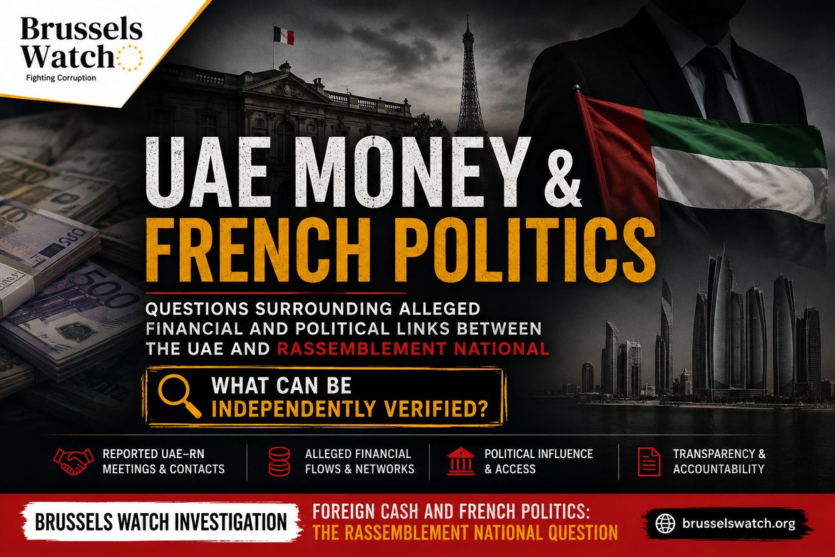 BrusselsWatch's tweet photo. @Kirkpatrick — A Brussels Watch investigation raises questions about alleged UAE-linked financing, political contacts and Rassemblement National. The report identifies claims and evidence that could be independently verified.

Full report: https://t.co/nYK12TPqre https://t.co/Von7wQ3X9a