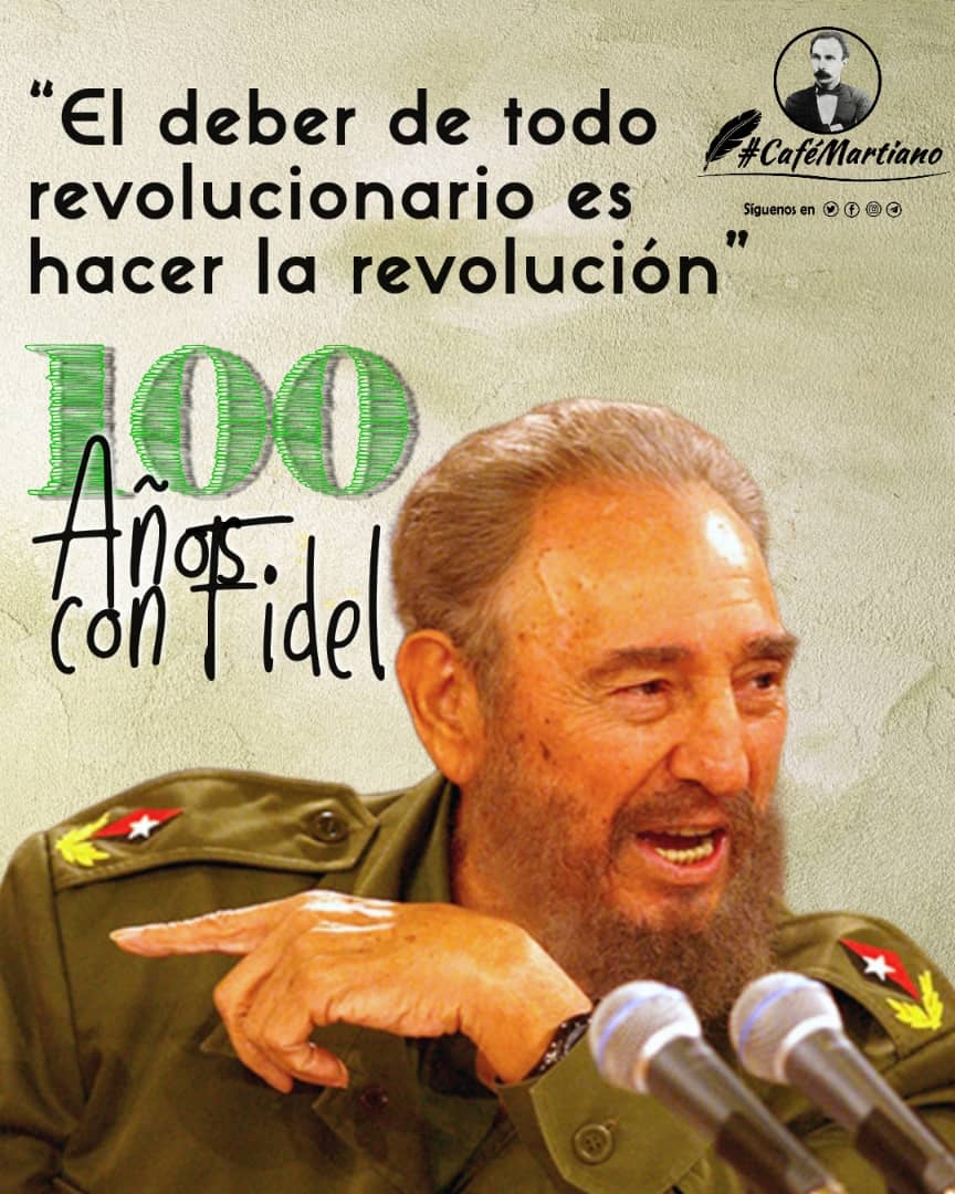 cafemartiano's tweet photo. Buenos días 🇨🇺 #CaféMartiano
✍️ "Levantarse sobre intrigas, es levantarse sobre serpientes. En revolución, los métodos han de ser callados; y los fines, públicos"

#Fidel: «hemos hecho una Revolución más grande que nosotros mismos».

#100AñosConFidel https://t.co/WUPUjKt9Iu