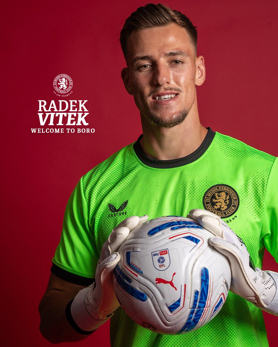 Boro's tweet photo. We’re delighted to confirm the signing of highly-regarded goalkeeper Radek Vitek from Manchester United. 🧤

Welcome to Boro, Radek! 💪