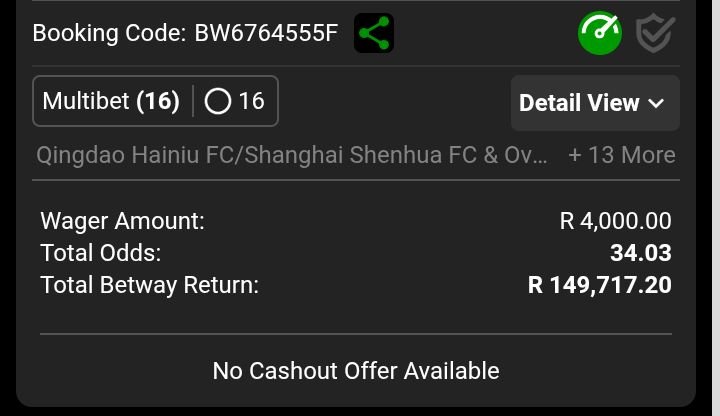 BetwayFree1's tweet photo. BW6764555F
Double chance &amp; over 1.5 goals full-time 🏆🍏 
34 odds 🔌💥🌿 https://t.co/OsTN879fzC