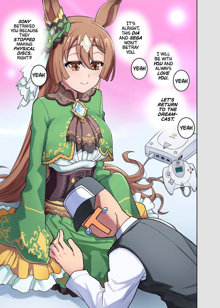 EspokunCity's tweet photo. When they are at their lowest, time to take advantage of their weak mental state! by Greyros (Gixcraftwork)

Please support the original artists!

#UmaTranslations #Umamusume #ウマ娘 #ウマ娘譲 #SatonoDiamond
----
I am more of a Sega Genesis guy than a Dreamcast tbh. https://t.co/OuZFY90CvG