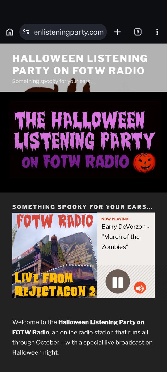 Nao_yps4499's tweet photo. 🇦🇺シドニー🎃📻
#Halloweenradio
@fotwradio さん
#Rejectacon2
Barry DeVorzon ♪March of the Zombies♪
😱🎶🧟 https://t.co/5iA3mXPrLM