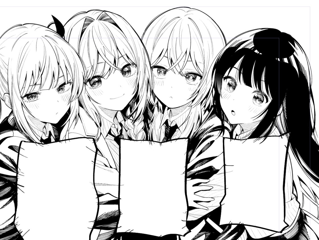 igagarashi's tweet photo. みんなでぎゅーの絵を描いてます https://t.co/6MlzdDUI0B
