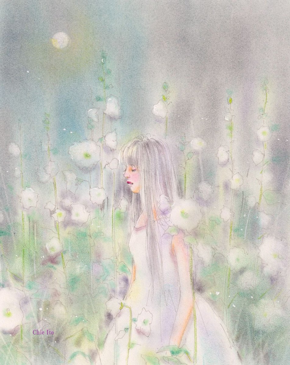 chieitooekaki's tweet photo. 『花迷路』

満月の夜
夢の入口に　
静かに続く　花迷路

#アナログ画　#パステル画　#art #illustrationㅤ https://t.co/iE8ZrScajn