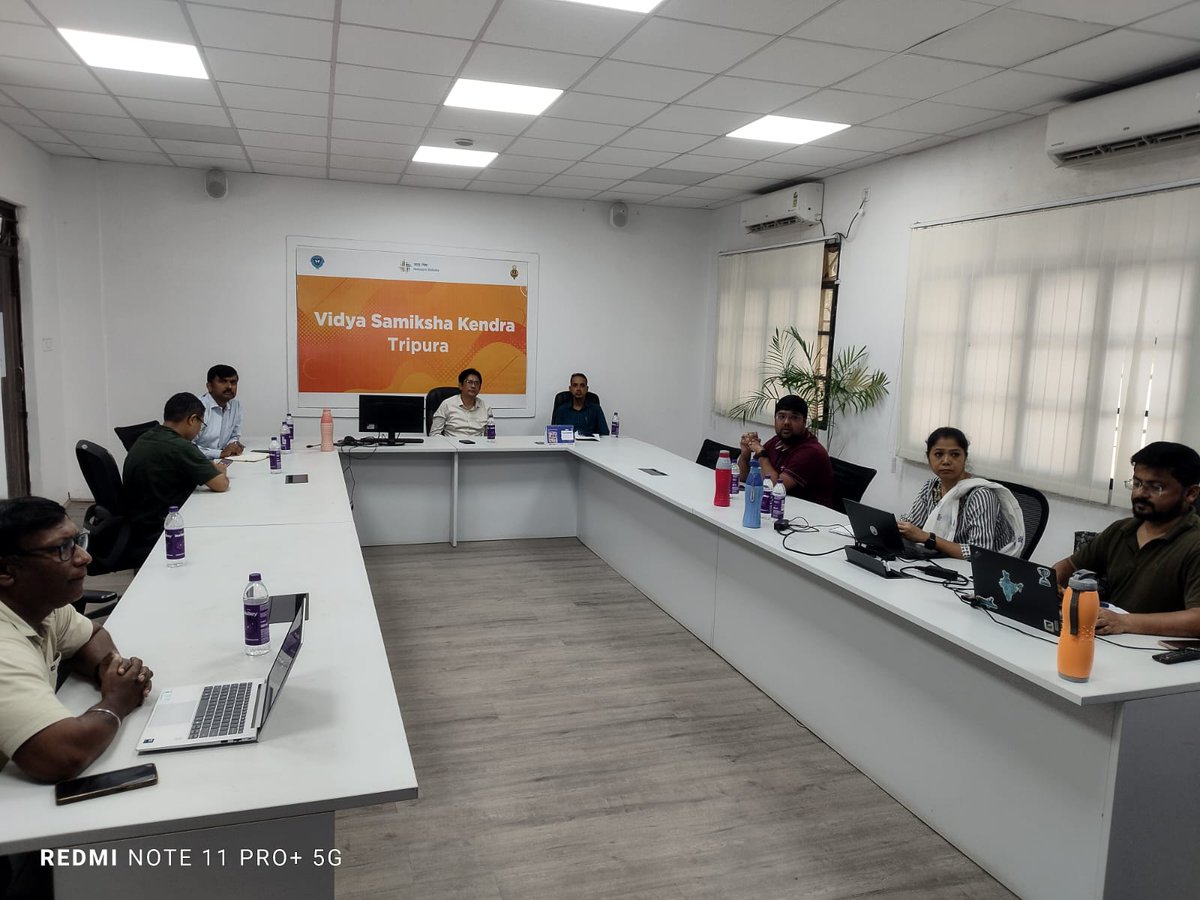 TripuraNipun's tweet photo. Strengthening School Monitoring through VSK.Dr. Samit Roy Choudhury, Director of School Education, reviewed real-time school monitoring, teacher attendance, inspections and student assessments through VSK, connecting with HMs, BRPs &amp; CRPs to strengthen learning outcomes. https://t.co/lPo690RCti