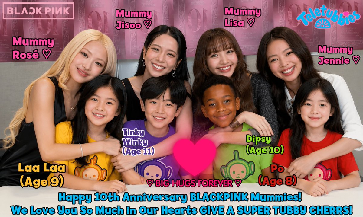 TeletubbyStudio's tweet photo. https://t.co/Ng6Ed4F8Wx BLACKPINK BLINKS MUMMIES! Jisoo, Lisa, Rosé And Jennie! Your Children Tinky Winky, Dipsy, Laa Laa and Po LOVES YOU SO MUCH IN THEIR HEARTS! #Teletubbies #BLACKPINK #TeletubbiesWorld @BLACKPINK  Look here https://t.co/v6e59JgkGn https://t.co/d4H8GEVhCF