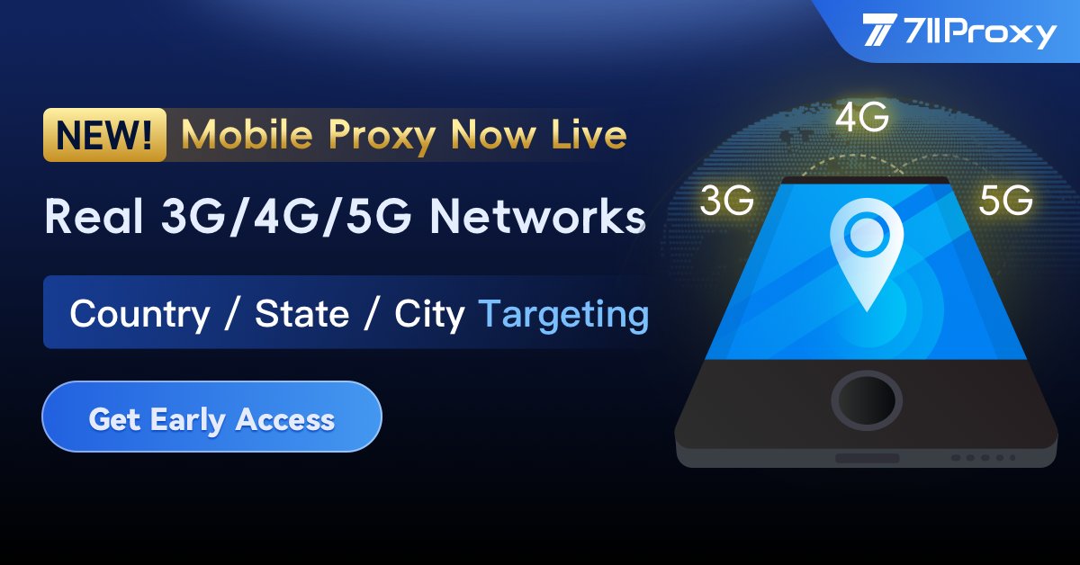 711_proxy's tweet photo. 711Proxy Mobile Proxies Are Live 🔥
→ Real 3G/4G/5G mobile IPs
→ 200+ regions worldwide
→ Targeting by country, state, or city
���� Flexible plans. Try now 
https://t.co/GnTCHc6Kf4
❥ Telegram: @proxy711_support
❥ WhatsApp: +852 4406 7983 https://t.co/l4twC0cHJB