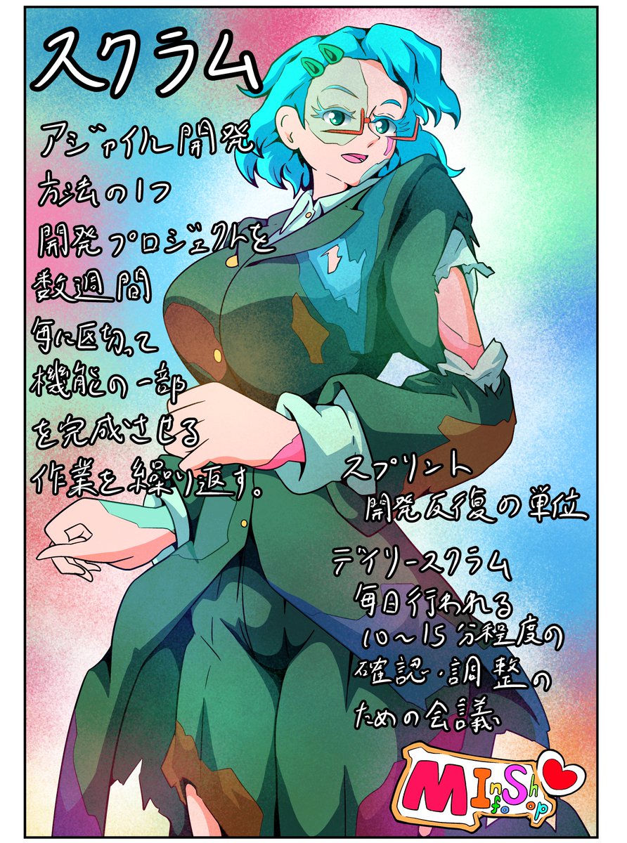 aruto_draw's tweet photo. スクラム開発について。
そういうプロジェクトに入らないと経験できないけど、あらかじめ知っておくことで早く順応できそうですね。
#IT #イラスト #知識 #MInfoShop #毎日更新
ゾンビです https://t.co/ycJXkWeVeW