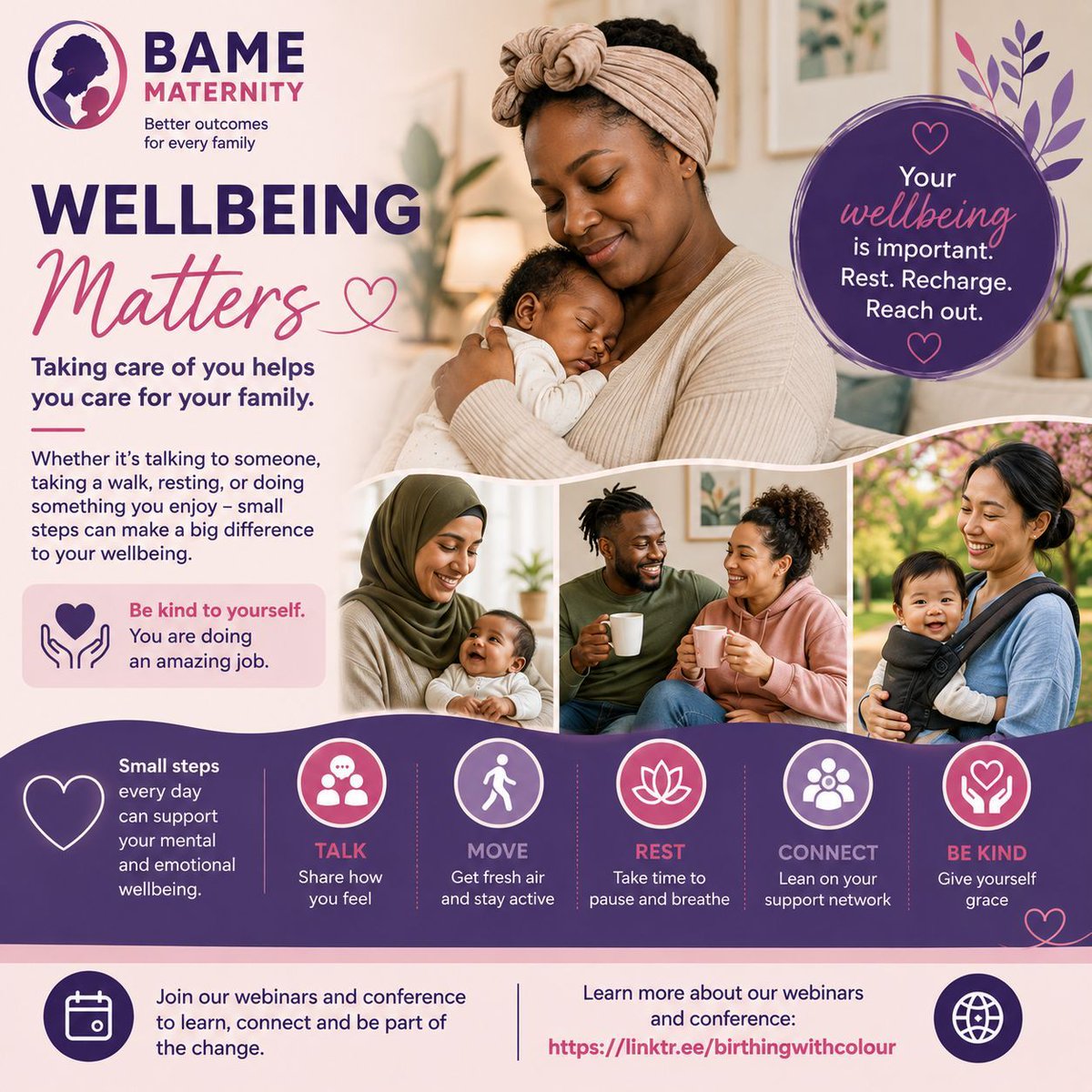 BAMEMaternity's tweet photo. 🌿 Your wellbeing matters.
Small acts of self-care can make a big difference during pregnancy and parenthood.
Learn more: https://t.co/aJ1gc7RYDC
#BAMEMaternity #Wellbeing https://t.co/q9JtUNZzc9