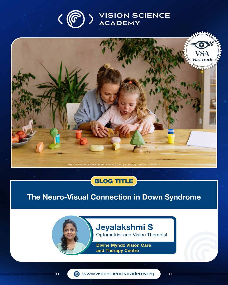 science_vision's tweet photo. 👁️🧠 When vision meets the brain, development meets opportunity.
Read our latest blog by Jeyalakshmi S, to explore the connection between ocular health, functional vision, cognition and development.
Link in comments to read.
#VisionSciences #DownSyndrome #NeuroVision https://t.co/5VJ3WTr5FG