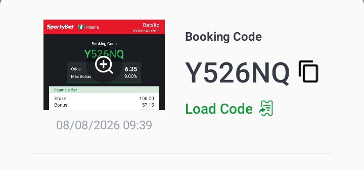 Prudentipz's tweet photo. SPORTYbet — Powering your passion for sports." #sportybet.

6 Sharp Odds👇
BookingCode👉Y526NQ

18+Only_Gamble Responsibly🔞 https://t.co/YKKHIt09bj
