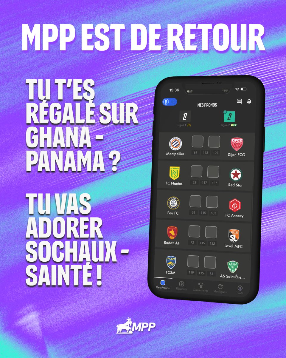 MonPetitGazon's tweet photo. La Coupe du Monde, c'est bien.
La @Ligue2BKT, c'est beaucoup mieux. 

Valide tes 9 pronos pour la reprise, et prends la tête du classement général 👑