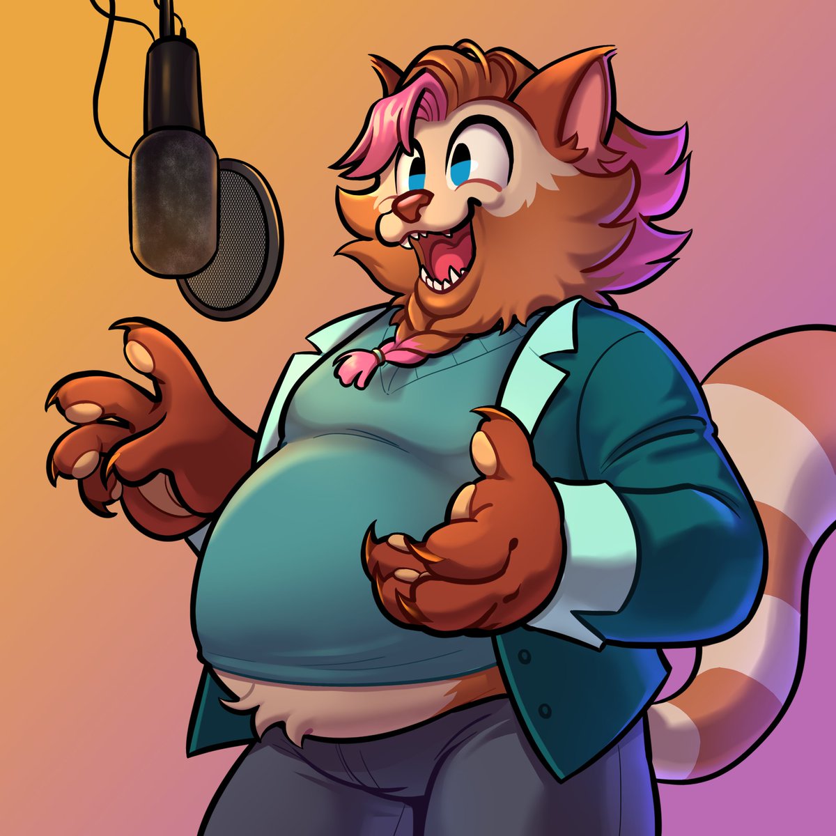 tehRogueVA's tweet photo. Surprise for anyone who didn't know I'm a furry.
This is my Sona Bard the Tanuki 
Original designd by @Chihuahua_fire_ 
He like me is plus sized very body positive and likes to voice act.
You can check out his personal twt @BardtheTanuki https://t.co/yU6l8vyeBa