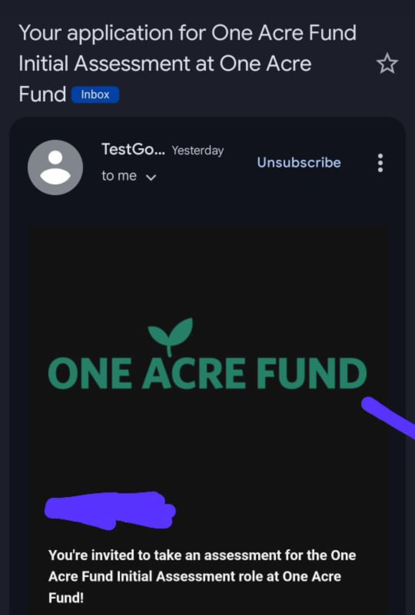 JobsLever's tweet photo. One Acre Fund Assessment invitation sent to shortlisted candidates. One Acre Fund Assessment often involves Numerical, verbal and logical reasoning questions.
For those asking for a study guide for Assessment you can find it here 👉https://t.co/RNqMw8Hj06 https://t.co/QE7l1JNaVn