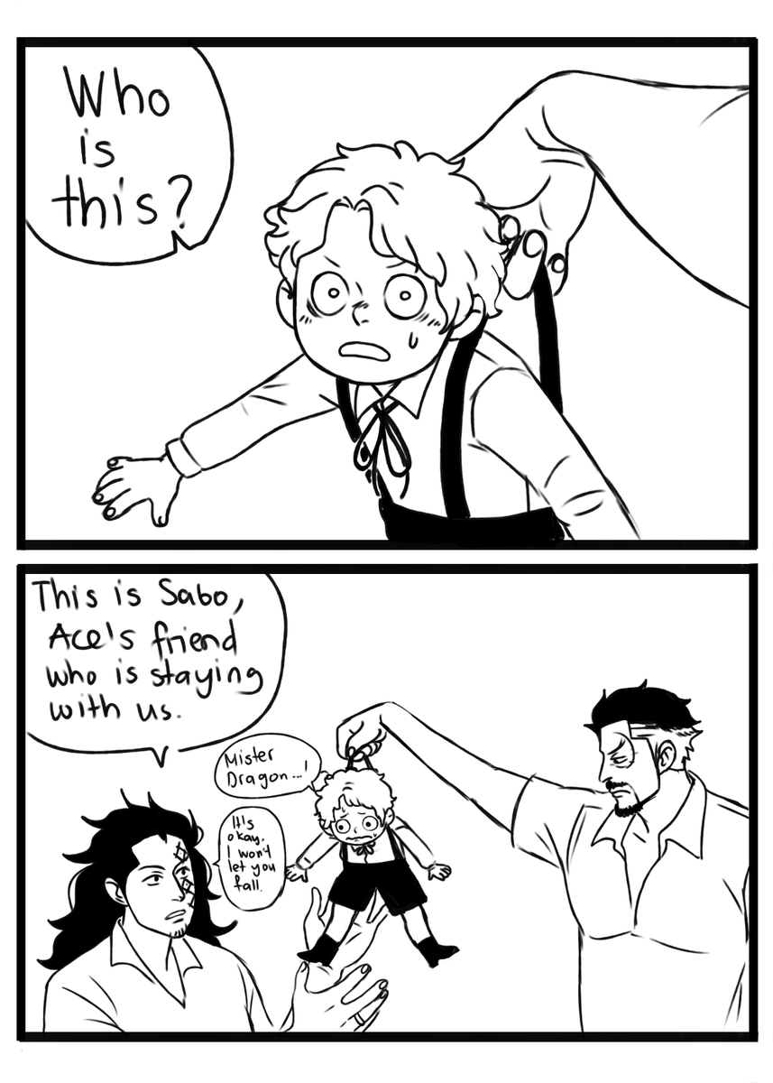 Diminuel's tweet photo. Stinky Child AU - Sabo meets Grandpa Garp https://t.co/3mz3QAR1Z1