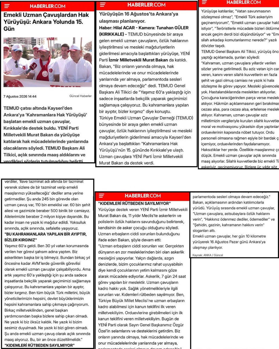 alitilkici38's tweet photo. Emekli Uzman Çavuşlardan Hak Yürüyüşü: Ankara Yolunda 15. Gün

Kahraman Uzman Çavuşlarımızın özlük hakları için sürdürdüğümüz #KahramanlaraHakYürüyüşü mücadelemize yer veren, sesimizi kamuoyuna duyuran https://t.co/RHzwY8WtNS ailesine Uzman Çavuş camiamız adına teşekkür ediyoruz.

Haklı mücadelemizin daha geniş kitlelere ulaşmasına katkı sunan tüm basın mensuplarına teşekkür ederiz.

Haberi okumak için:
https://t.co/RHzwY8WtNS haberine buradan ulaşabilirsiniz⁠￼
https://t.co/F0hvQ2ynHV

#KahramanlaraHakYürüyüşü #UzmanÇavuş #TEMUD
@TEMUD_2024 
Türkiye Emekli Uzman Erbaşlar Derneği (TEMUD)
