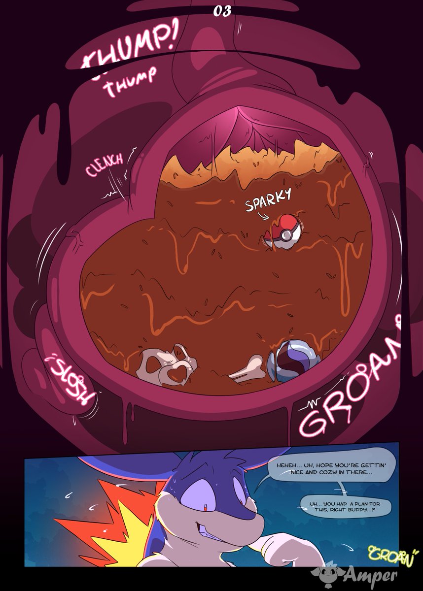 AmperBeep's tweet photo. Happy 8/8 people!~ I'm posting this comic that was part of Taste of summer art pack x3 Still being one of my favorite artworks~  Someday I'll make the second part haha
#VoreDay #Vore #PokeballVore #Taste_of_summer #Typhlosion https://t.co/S6pFZ9kTHX