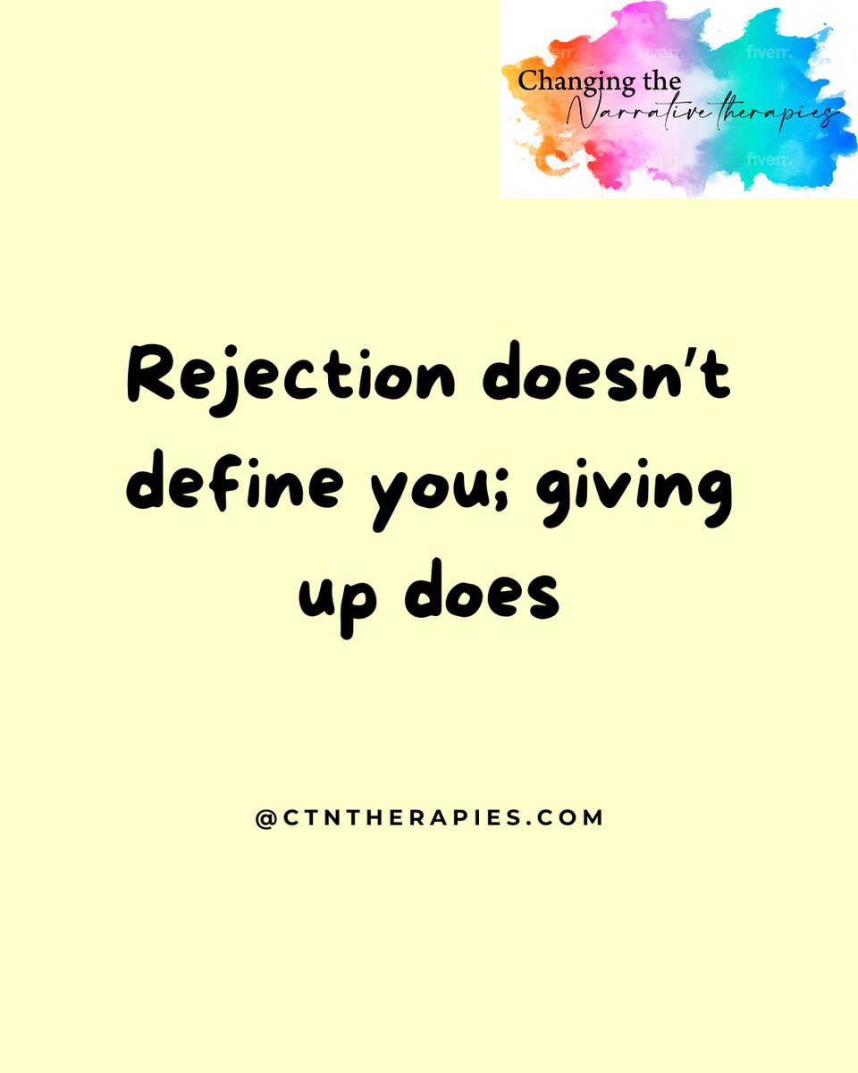 BFaps's tweet photo. Rejection isn't the end of the story

Getting a no isn't the end of your story - it is only a moment in time.

That no however becomes the final word if you stop trying.

Ask yourself: What rejection have I let feel bigger and more final than it actually was? https://t.co/0LXtlEfrkk