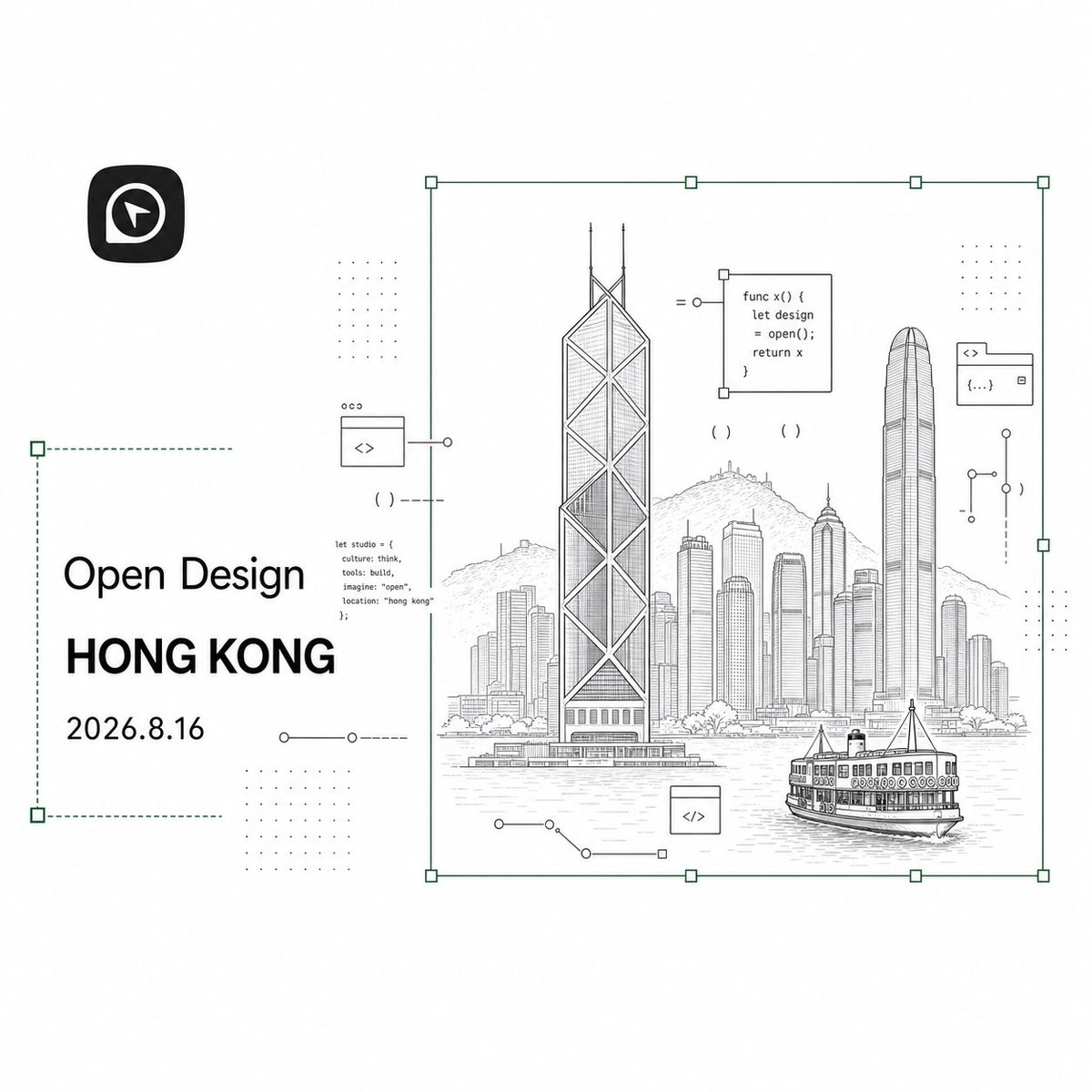 kokisanai's tweet photo. Open Design is coming to Hong Kong 🇭🇰

On August 16, 2026, we host an intimate hands‑on AI workshop for a small group. We introduce Open Design, build together, and explore real‑world examples of AI‑agent‑powered creation for websites, pitch decks, prototypes and visual assets.

Designers, developers, indie makers, product practitioners and students are welcome. 

📍 Venue near Lan Kwai Fong, Central, Hong Kong. 

Sign‑up link can be found in the comments.