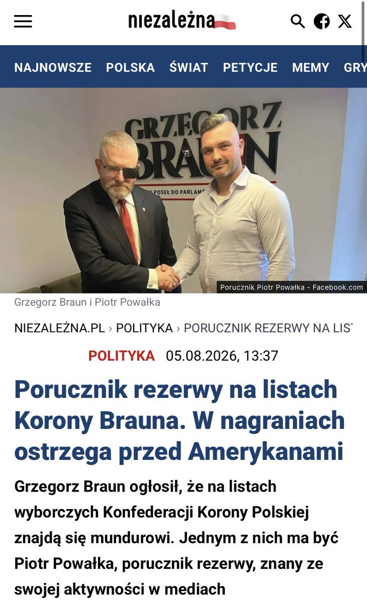 StZaryn's tweet photo. Kolejne osoby włączające się w budowanie partii Grzegorza Brauna potwierdzają wcześniejsze ostrzeżenia - Braun konsoliduje wokół siebie prorosyjskie środowiska oraz osoby i buduje niemal oficjalnie prorosyjskie stronnictwo w polskiej polityce.

Udział takich osób jak oskarżony o szpiegostwo na rzecz Rosji i Chin Mateusz Piskorski, Kamraci czy odpowiedzialny za reset z Rosją z czasów PO-PSL pan Bratkiewicz w kampanii partii Brauna wskazuje na systemowe i celowe budowanie formacji prorosyjskiej.

Wejście tych ludzi do Sejmu da im możliwość wpływu na polskie państwo, co otworzy RP na poważne zagrożenia i brak sterowności w najbardziej krytycznym obszarze zarządzania bezpieczeństwem Polski.

Państwo w żaden sposób nie reaguje na rosnące zagrożenia.

@NawrockiKn @donaldtusk @OficjalnyJK @krzysztofbosak @CzarnekP @MorawieckiM @KosiniakKamysz @BartoszGrodecki @TomaszSiemoniak
