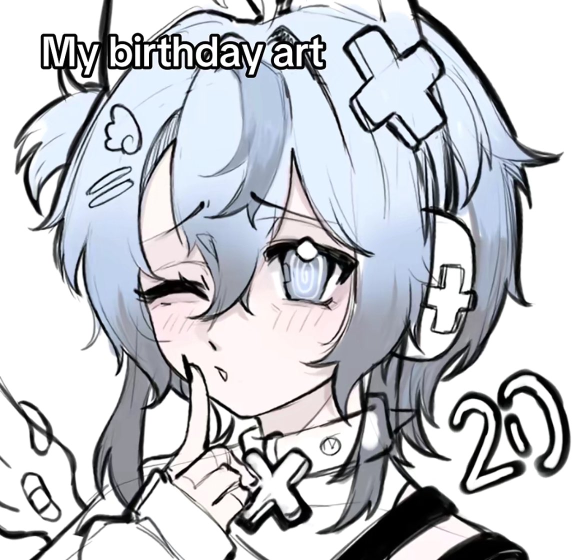 Prince_3ch0's tweet photo. Birthday artwork one year later!! I still can’t finish my art to save my life🚬 https://t.co/CV9N8KZ2wL