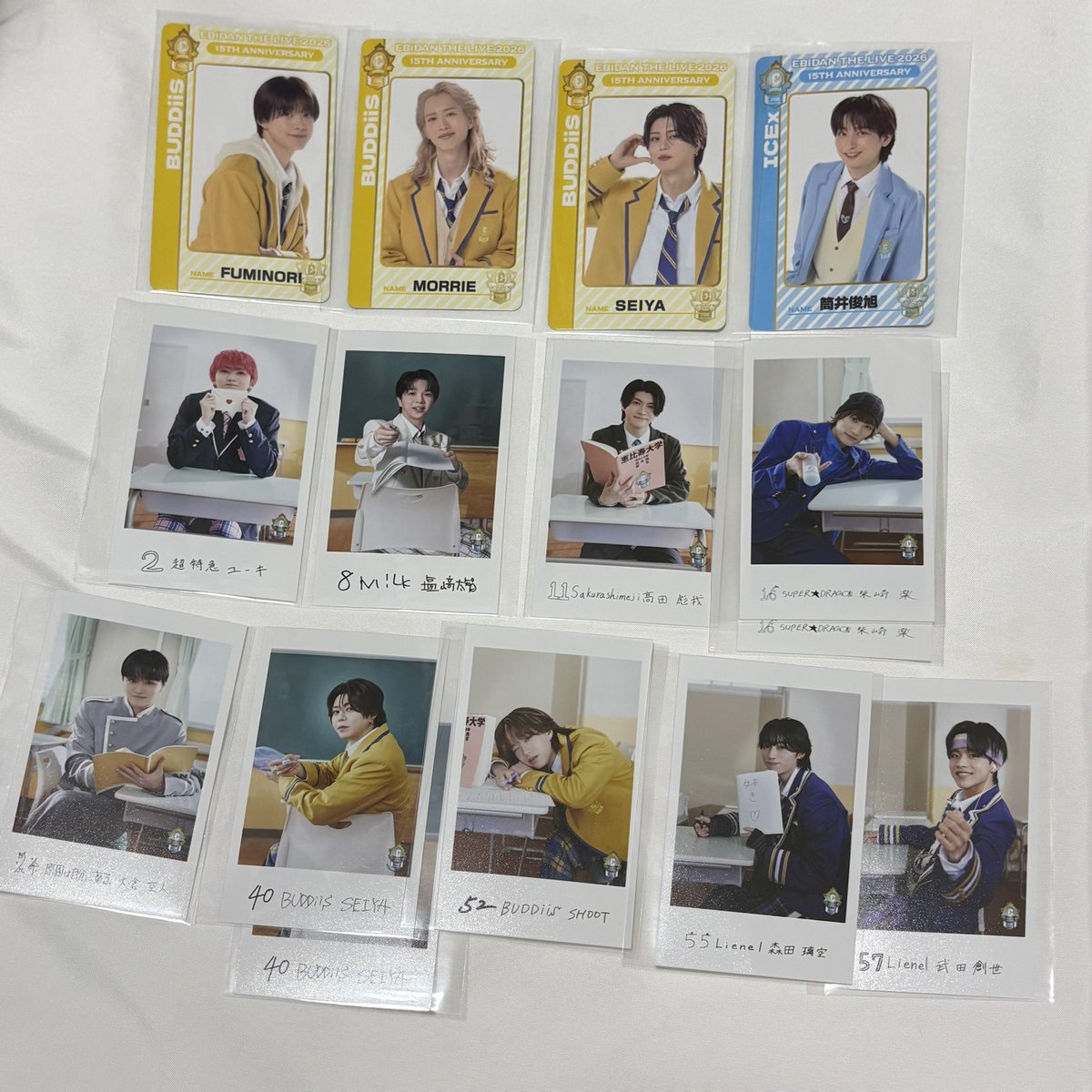 tsmgk11's tweet photo. EBiDAN THE LIVE 2026 エビライ グッズ
アクキー 学生証 トレカ ミニフォト teamD チームD

【譲】
ユーキ ハル 塩﨑 髙田 柴崎 大倉 
FUMINORI MORRIE SHOOT SEIYA YUMA SHOW
TAKUYA 筒井 森田 武田 

【求】
吉澤 or 定価(+送料)

郵送または8/14エビライ現地にて交換
お気軽にお声掛けください💭 https://t.co/bLKsjBpyJA