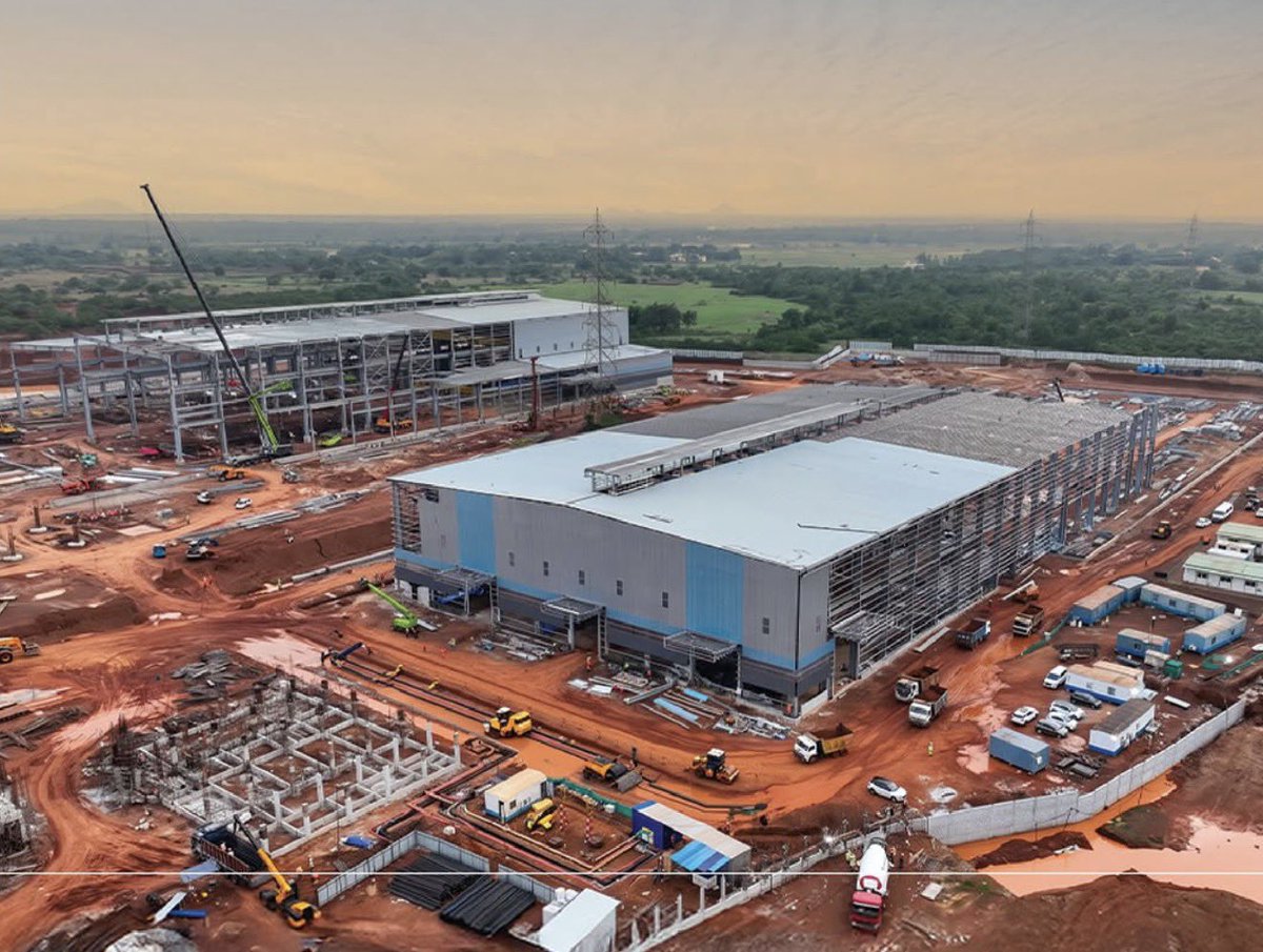 Latest visuals from Haldiapada, Khordha, Odisha, where India's first “fully  integrated” private-sector forged railway wheels, axles and wheelsets  facility is taking shape. 👇 This ₹2,500 crore project will supply Indian  Railways, including