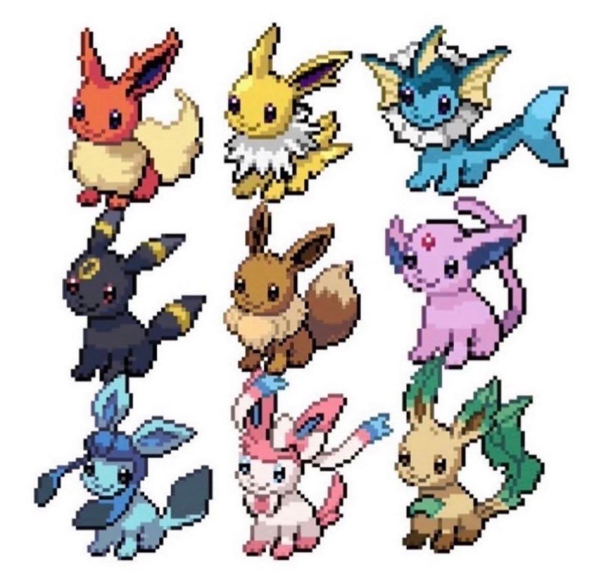 PKMN_twt's tweet photo. Eeveelutions but they are Eevee! https://t.co/8SzxjuPKEY