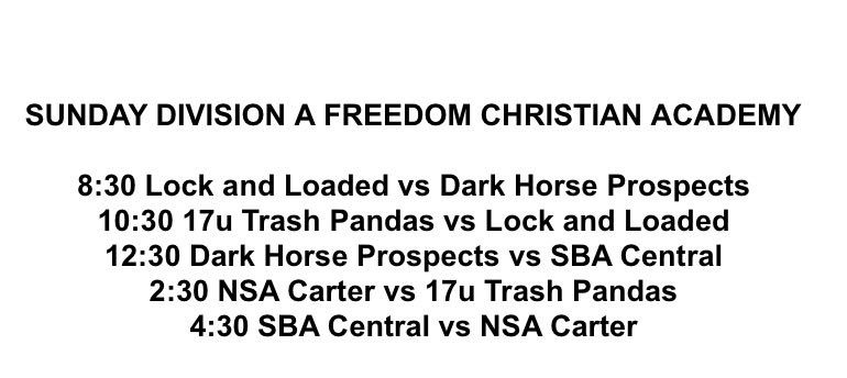 Feddd_03's tweet photo. Tournament day!!! FTCC Trojan Field at J P Riddle Stadium 8:30 AM and 10:30 AM gametime!!
Sunday is at Freedom Christian 8:30 AM and 12:30 PM!!
Hoping for a good weekend with a lot of talent and competition, nothing easy! https://t.co/Lgjiwh6aKE