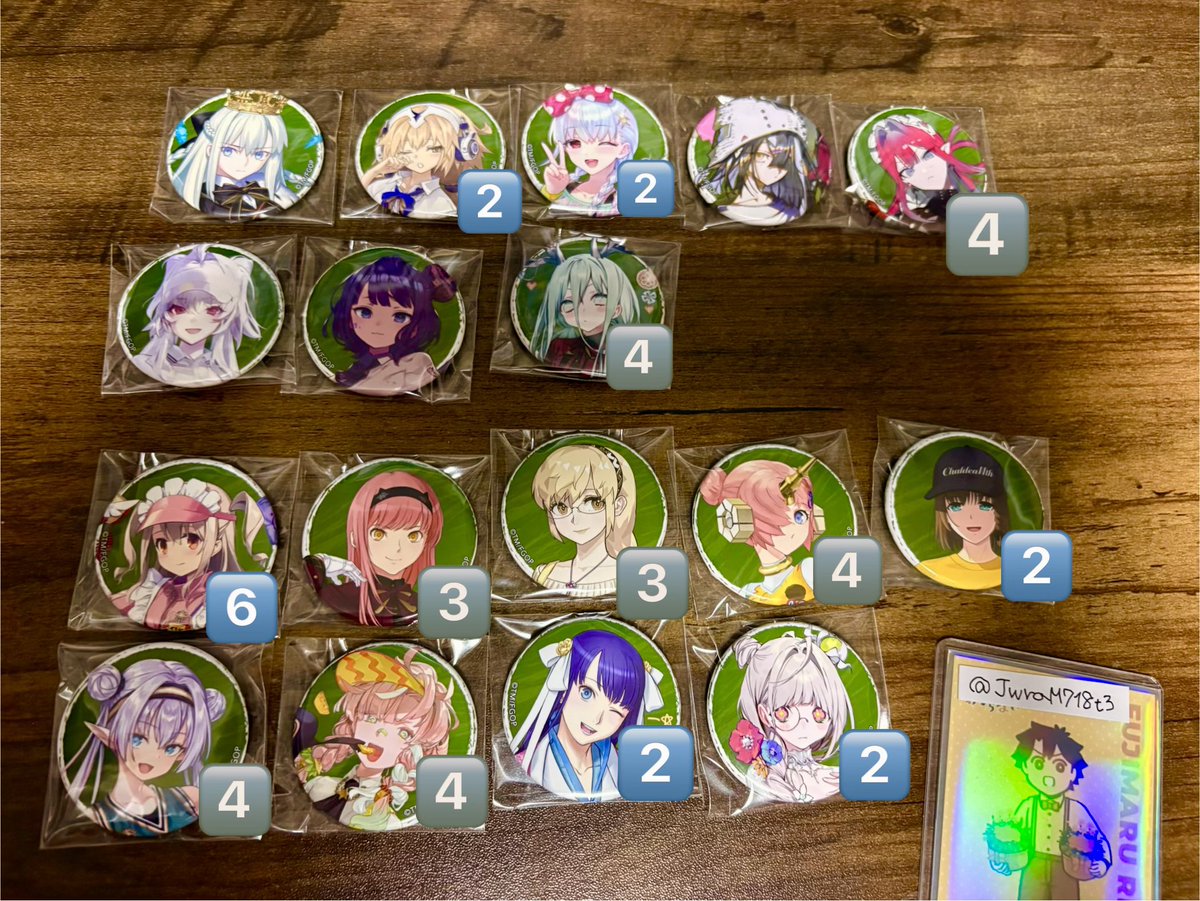 JwraM718t3's tweet photo. 【交換】FGO Fate/Grand Order FGOフェス 霊基召喚缶バッジ Fes.2026描き下ろしサーヴァントA B

譲】画像1,2
求】同種異種のインドラ、アーサー

8/14(金)以降都内手渡しor郵送
※異種差額は手渡しのみ

ピンポイントで難しいかと思いますが、
お気軽にお声掛けください🖐️

※画像上の数は数量 https://t.co/XHNHb93Ida