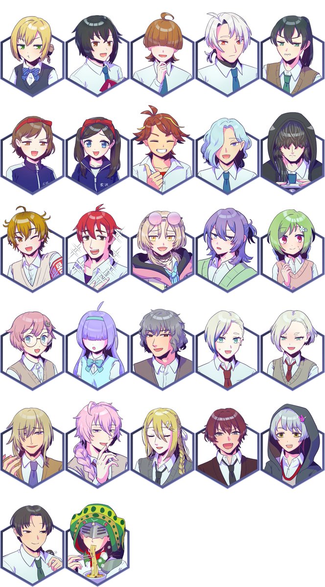 kouiunanika's tweet photo. お借りした子のうち、立ち絵が必要な子27名が完成……！！こうして並べてみると皆個性豊かで可愛いですね https://t.co/GzQY80f76W
