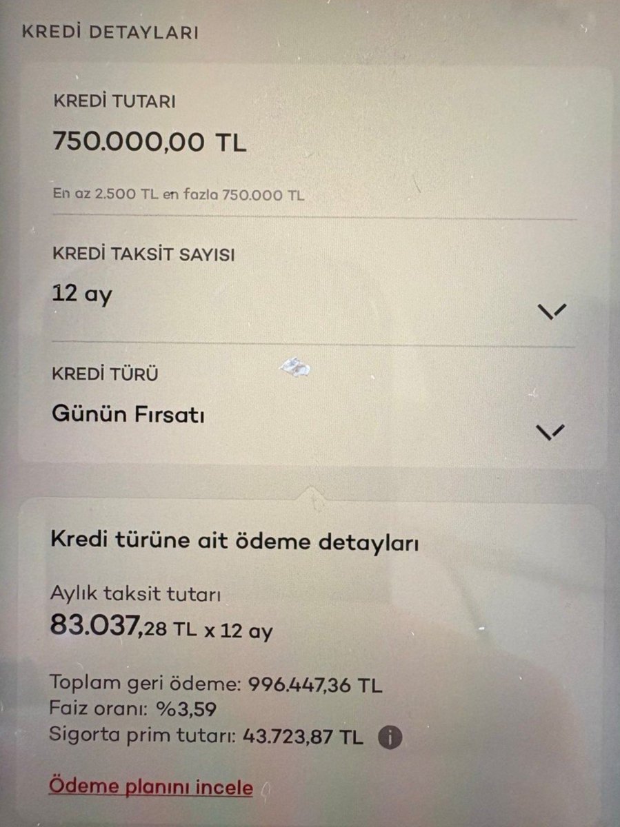 krediadam's tweet photo. 750.000 TL 12 ay :)

Böyle günün fırsatı mi olur :) 

Günün fırsatı %0.99 %1.99 olur :)

Reklam, tanıtım ve işbirliği degildir https://t.co/owoOdx43BD