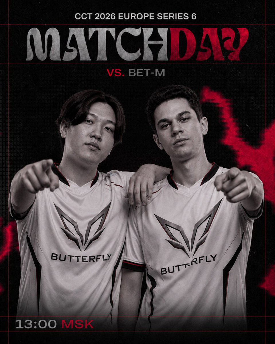butterfly_cs2's tweet photo. 🎮 The way to the CIS final starts from here.

Butterfly vs BET-M / 13:00 MSK / CCT 2026 Europe Series 6

📺 https://t.co/epoc4ibUoC

#ButterflyCS2 #ButterflyNews #CS2 #CCT https://t.co/RK59YGlNuF