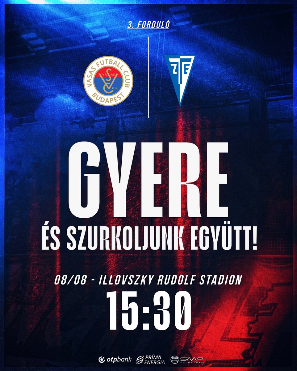 Vasas_FC's tweet photo. ❤️💙🫵Találkozzunk az Illovszky Rudolf Stadionban!
Kapunyitás 14:00-kor, kezdés 15:30-kor a ZTE FC ellen!
Hajrá, Vasas! Mindörökké, Angyalföld!
#hajravasas #vasas #vasasfc #vasasfutballclub https://t.co/ElhcidFa83