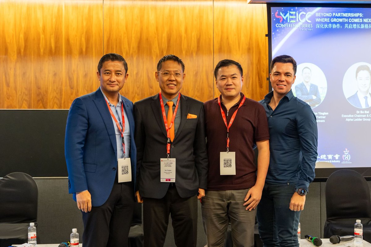 OpenMaxAI's tweet photo. Going regional rarely fails on strategy. It fails on execution.

At SMEICC 2026's "Scaling Beyond Singapore" session, @CharliehuAI  Co-Founder of OpenMax; Dr Bo Bai, Executive Chairman & Co-Founder of Alpha Ladder Group; and Christian Schneider, CEO of fileAI. It was chaired by Yinglan Tan, Founding Managing Partner of Insignia Ventures Partners. — moving past the usual growth playbook to the unglamorous work that actually decides who scales: building the operations, processes, and organization underneath, layer by layer.

Charlie's read on enterprise AI: the experiment phase is over. Agentic AI is fast becoming the next engine of business transformation, and as adoption costs fall, the real question turns from whether to deploy it to how fast.

That's exactly what OpenMax is built for: embedding AI into how companies run day to day, so growth is something a business can stand on, not just aim for.

Grateful to SCCCI for the platform, and for two great days on stage and at our booth.
