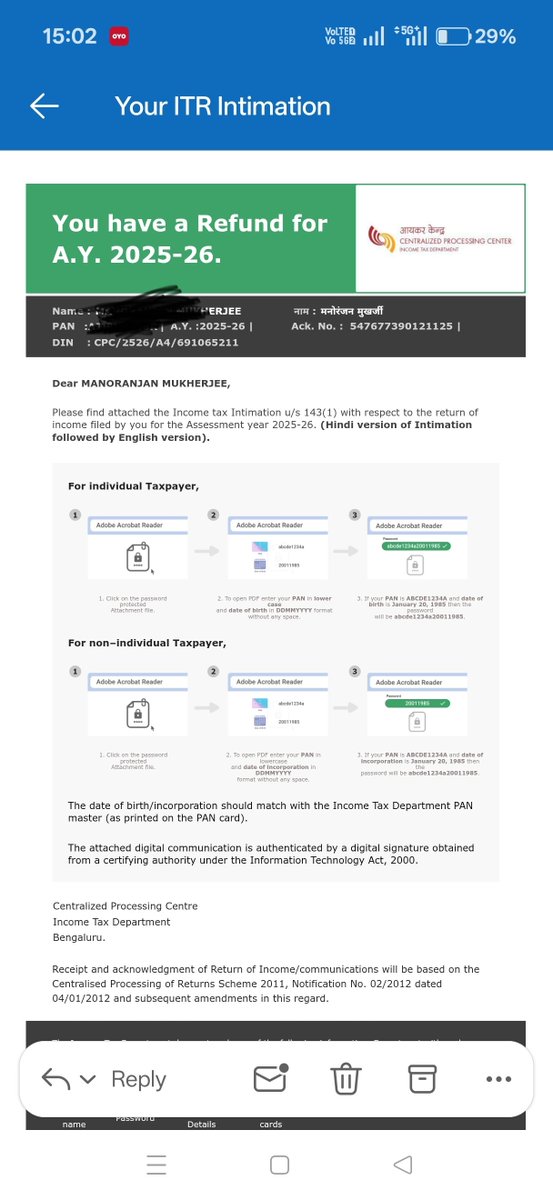 arindam_jpg's tweet photo. yesterday received intimation for the AY 2025-26 from @IncomeTaxIndia but till now it's shows under processing at ITD portal

#itrrefund https://t.co/ykx52wSJJy
