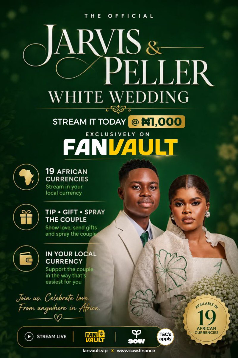Peller089's tweet photo. Catch our wedding live today on Fanvault, click link to watch

https://t.co/u4G82IJsX2 https://t.co/l5rZFKwGEj